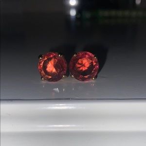 Kate Spade big red stone stud earrings